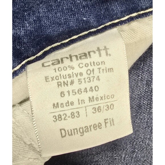 Carhartt Work Jeans Sz 36x30Blue Jeans 382-83 Dungaree Fit Carpenter - Picture 3 of 4